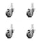 Service Caster 3 Inch Thermoplastic Rubber Wheel Swivel 7/8 Inch Square Stem Caster Set SCC SCC-SQ20S314-TPRB-78-4 - alternate 4